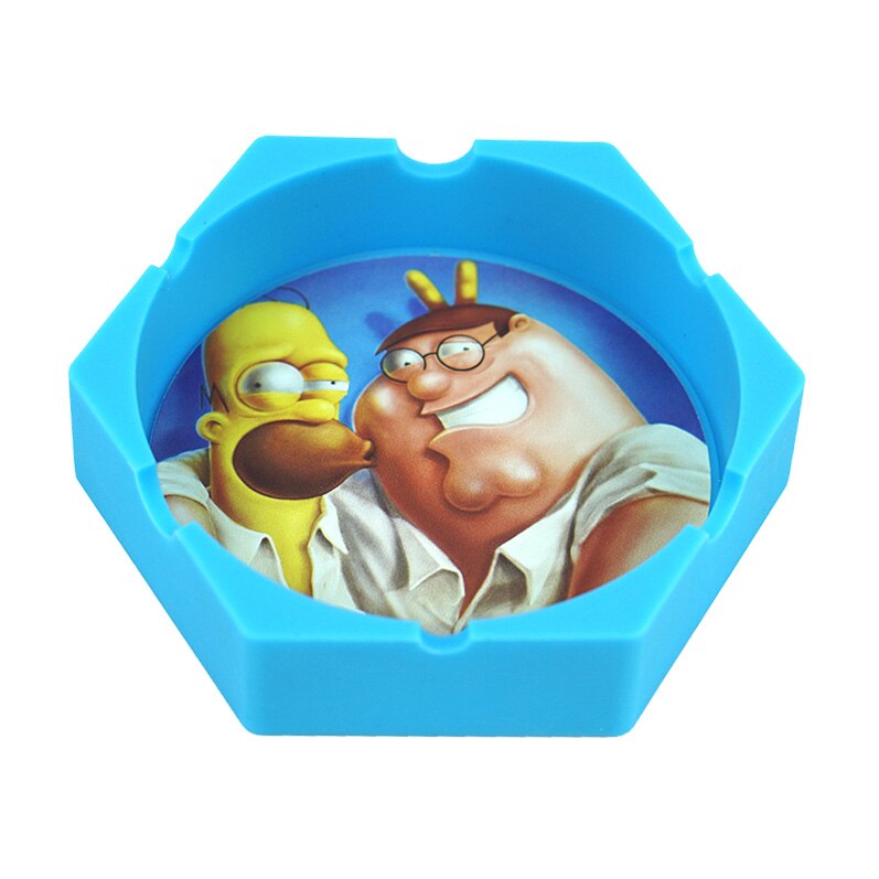 1/Pcs Hexagon Beautiful Pattern Printing Ash Tray Cigarette Ashtray for Indoor or Outdoor Use Smoking Gifts Home Office