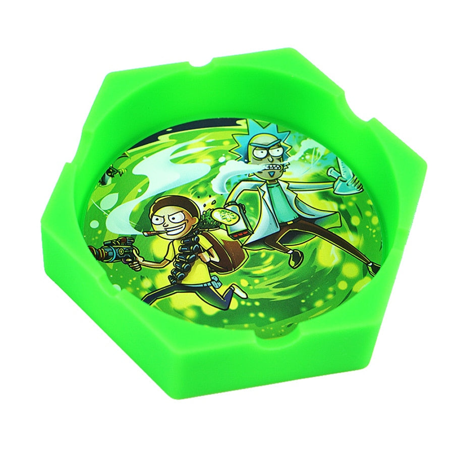 1/Pcs Hexagon Beautiful Pattern Printing Ash Tray Cigarette Ashtray for Indoor or Outdoor Use Smoking Gifts Home Office