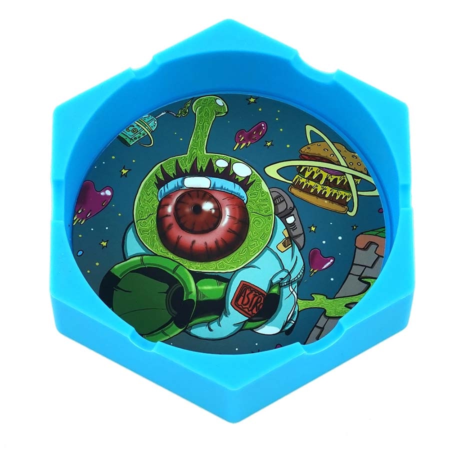 1/Pcs Hexagon Beautiful Pattern Printing Ash Tray Cigarette Ashtray for Indoor or Outdoor Use Smoking Gifts Home Office