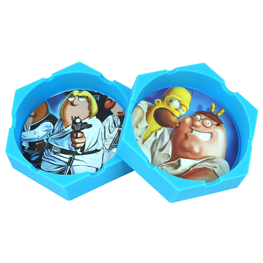 1/Pcs Hexagon Beautiful Pattern Printing Ash Tray Cigarette Ashtray for Indoor or Outdoor Use Smoking Gifts Home Office