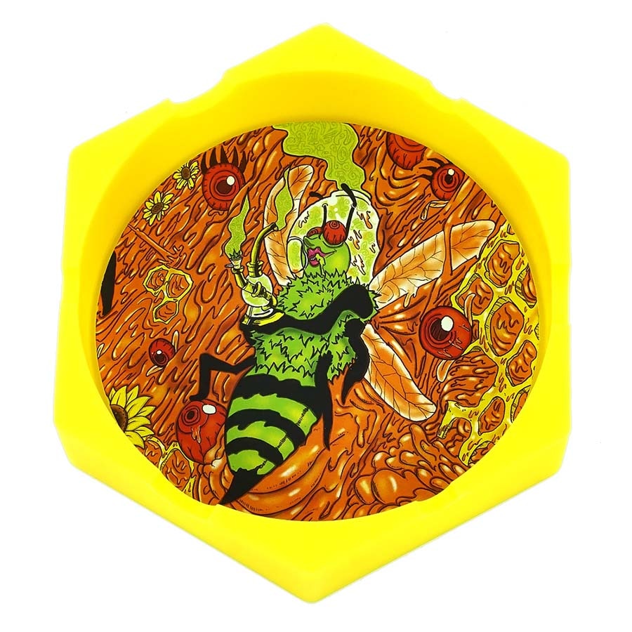 1/Pcs Hexagon Beautiful Pattern Printing Ash Tray Cigarette Ashtray for Indoor or Outdoor Use Smoking Gifts Home Office