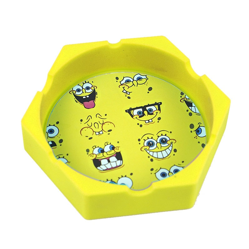 1/Pcs Hexagon Beautiful Pattern Printing Ash Tray Cigarette Ashtray for Indoor or Outdoor Use Smoking Gifts Home Office