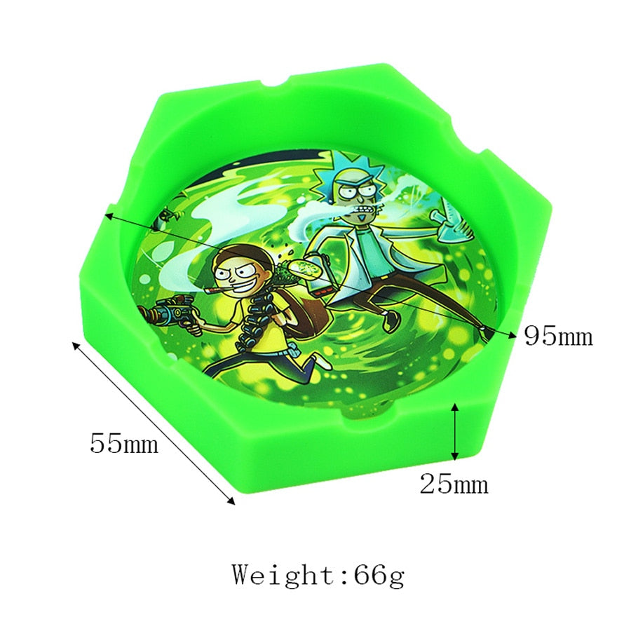 1/Pcs Hexagon Beautiful Pattern Printing Ash Tray Cigarette Ashtray for Indoor or Outdoor Use Smoking Gifts Home Office