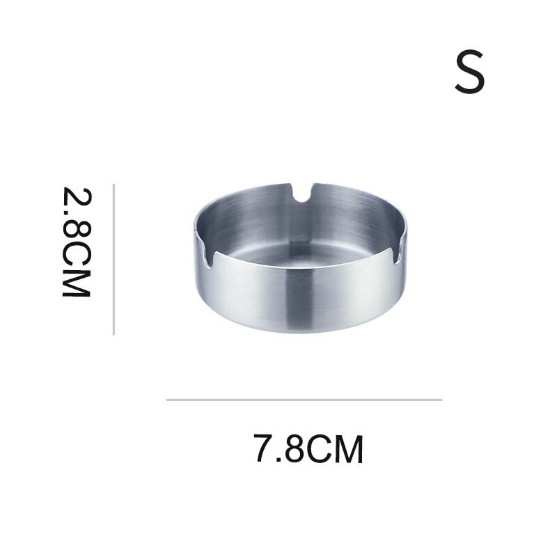 1Pcs  Stainless Steel Anti-scalding Portable Ashtray Round Shape Cigar Ash Tray Easy Cleaning  Ash Holder Cigarette Accessories