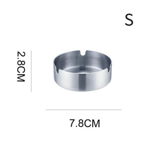 1Pcs  Stainless Steel Anti-scalding Portable Ashtray Round Shape Cigar Ash Tray Easy Cleaning  Ash Holder Cigarette Accessories