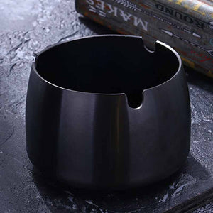 1Pcs  Stainless Steel Anti-scalding Portable Ashtray Round Shape Cigar Ash Tray Easy Cleaning  Ash Holder Cigarette Accessories