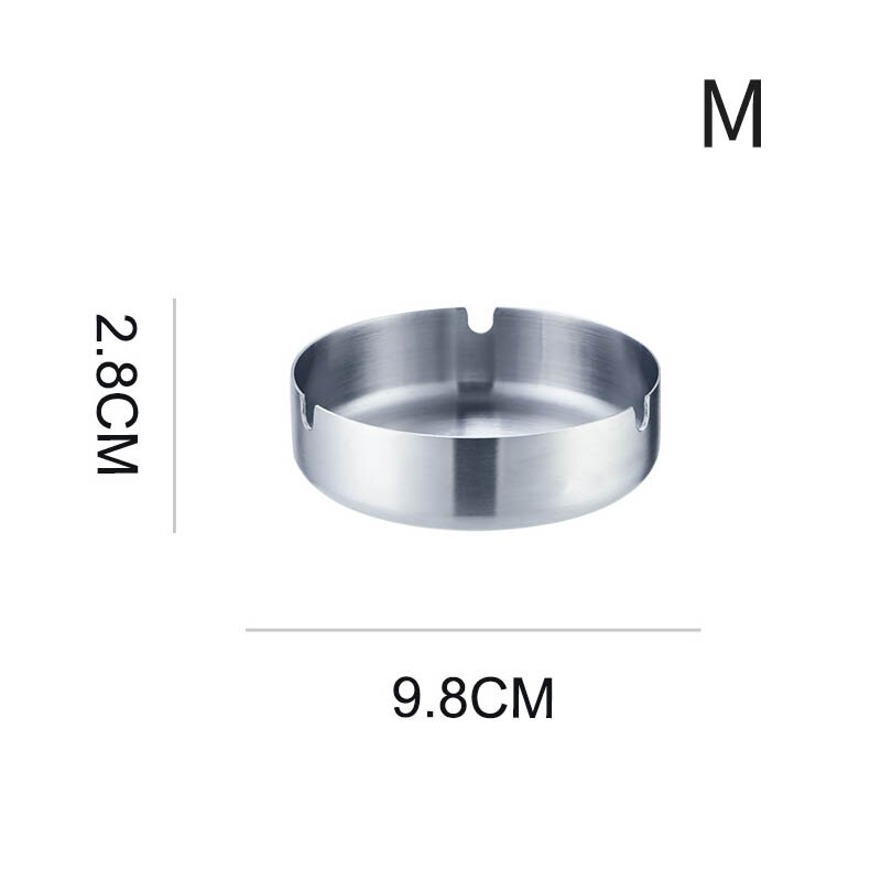 1Pcs  Stainless Steel Anti-scalding Portable Ashtray Round Shape Cigar Ash Tray Easy Cleaning  Ash Holder Cigarette Accessories