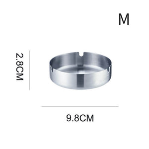 1Pcs  Stainless Steel Anti-scalding Portable Ashtray Round Shape Cigar Ash Tray Easy Cleaning  Ash Holder Cigarette Accessories