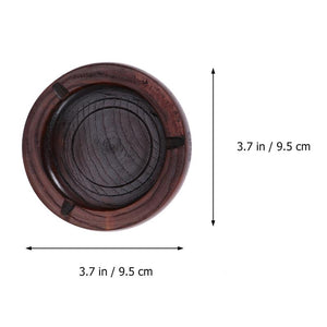 1pc Ashtray Tabletop Round Solid Wood Creative Smoking Ashtray for Home