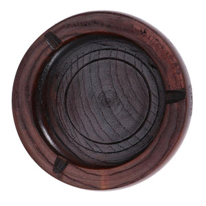 1pc Ashtray Tabletop Round Solid Wood Creative Smoking Ashtray for Home