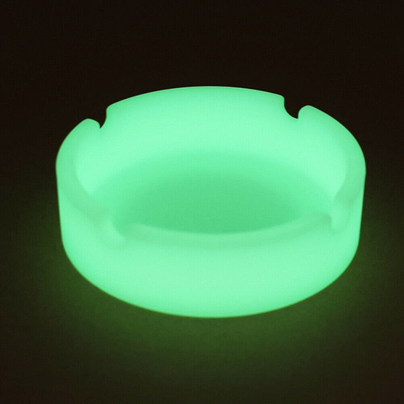1pcs Glow In The Dark Luminous Silicone Soft Ashtray For Smoking Cigarette Cigar