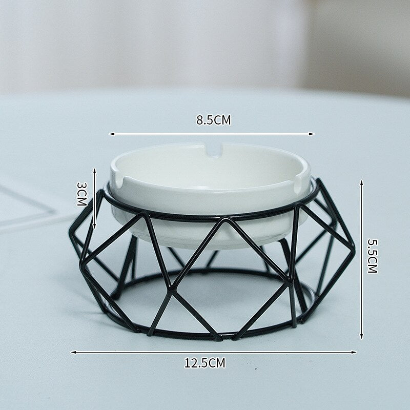 Ceramic Ashtray  Hollow Out Ash Tray Ascherbecher Desktop Decor for Home Office Car  Golden/Black 2020 New Arrivals