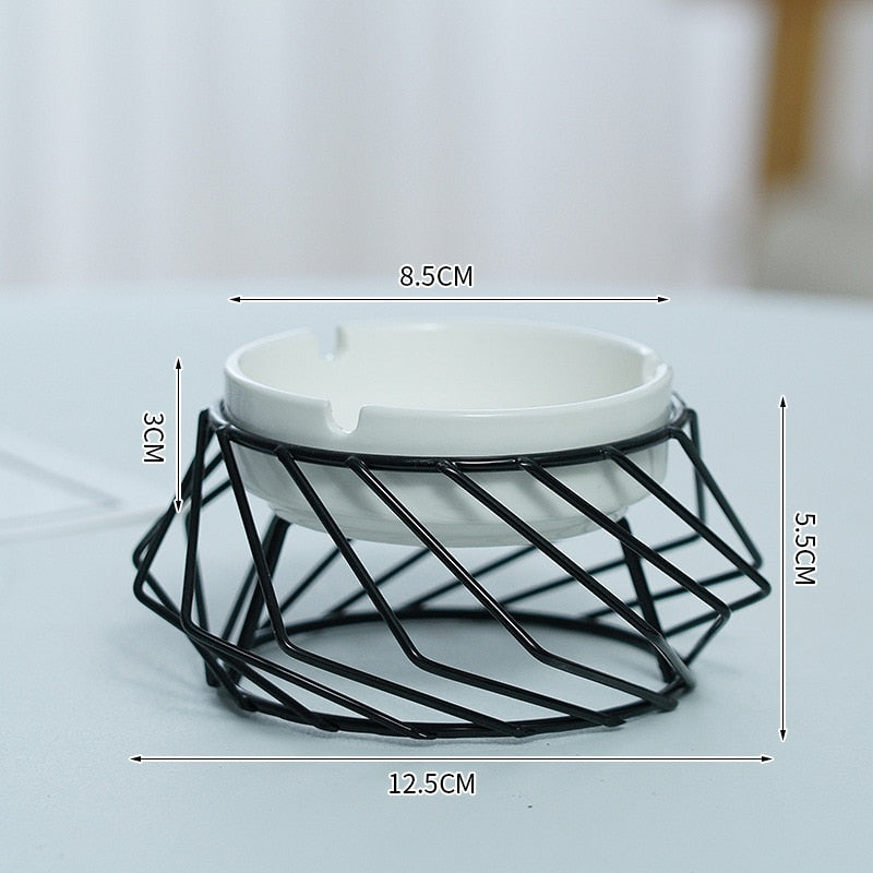 Ceramic Ashtray  Hollow Out Ash Tray Ascherbecher Desktop Decor for Home Office Car  Golden/Black 2020 New Arrivals