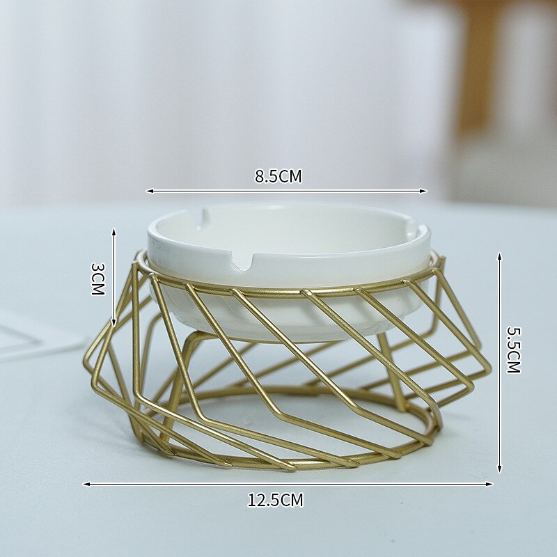 Ceramic Ashtray  Hollow Out Ash Tray Ascherbecher Desktop Decor for Home Office Car  Golden/Black 2020 New Arrivals