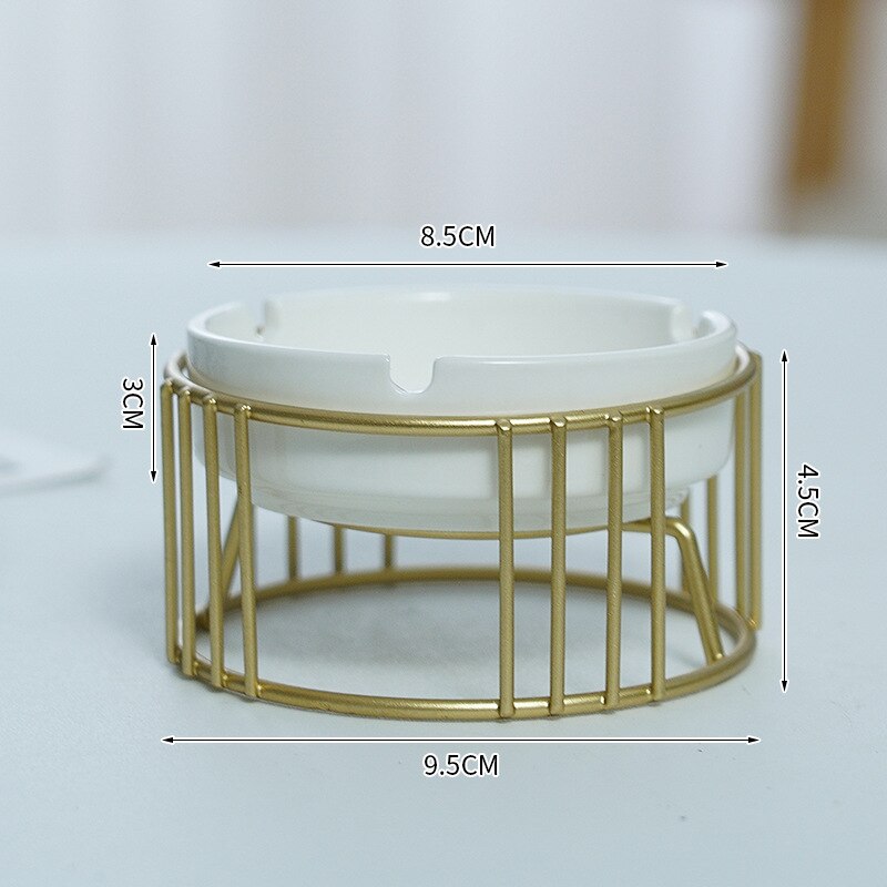 Ceramic Ashtray  Hollow Out Ash Tray Ascherbecher Desktop Decor for Home Office Car  Golden/Black 2020 New Arrivals