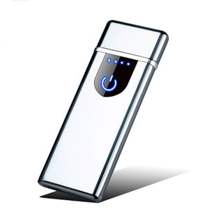 Cigarette Lighter Flameless Double-Sided Supplies Touch Screen Windproof Rechargeable USB Charging Electronic Lighter