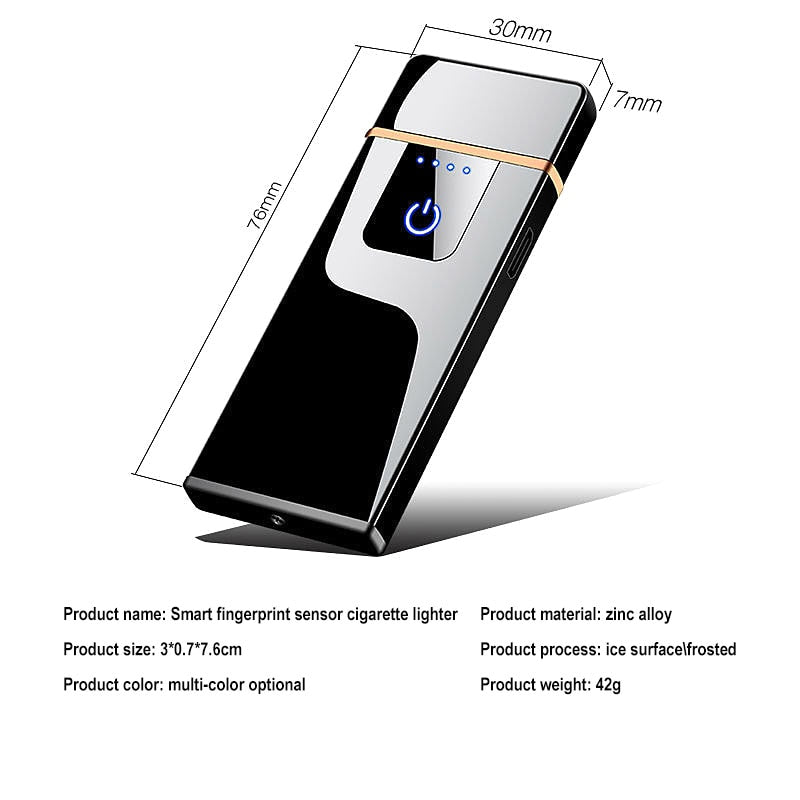 Cigarette Lighter Touch Screen USB Charging For Man Double-Sided Rechargeable Supplies Ultrathin Electronic Lighter