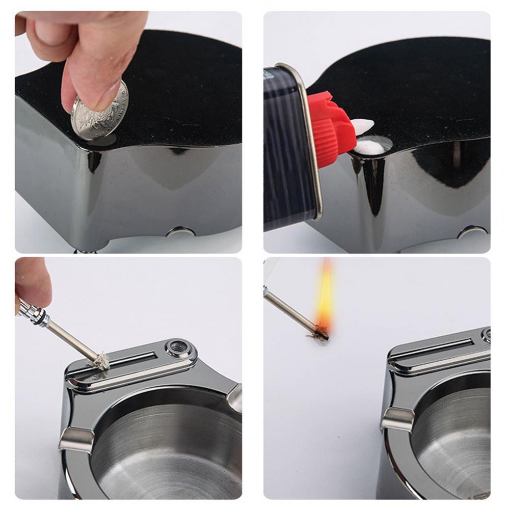 Creative Million Matches Ashtray Metal Oil Lighter Multifunctional Permanent Flint Kerosene Lighter Business Desktop Decoration