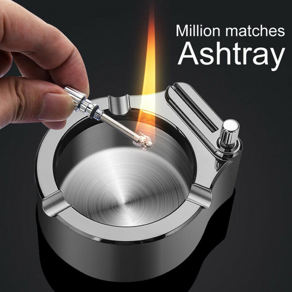 Creative Million Matches Ashtray Metal Oil Lighter Multifunctional Permanent Flint Kerosene Lighter Business Desktop Decoration