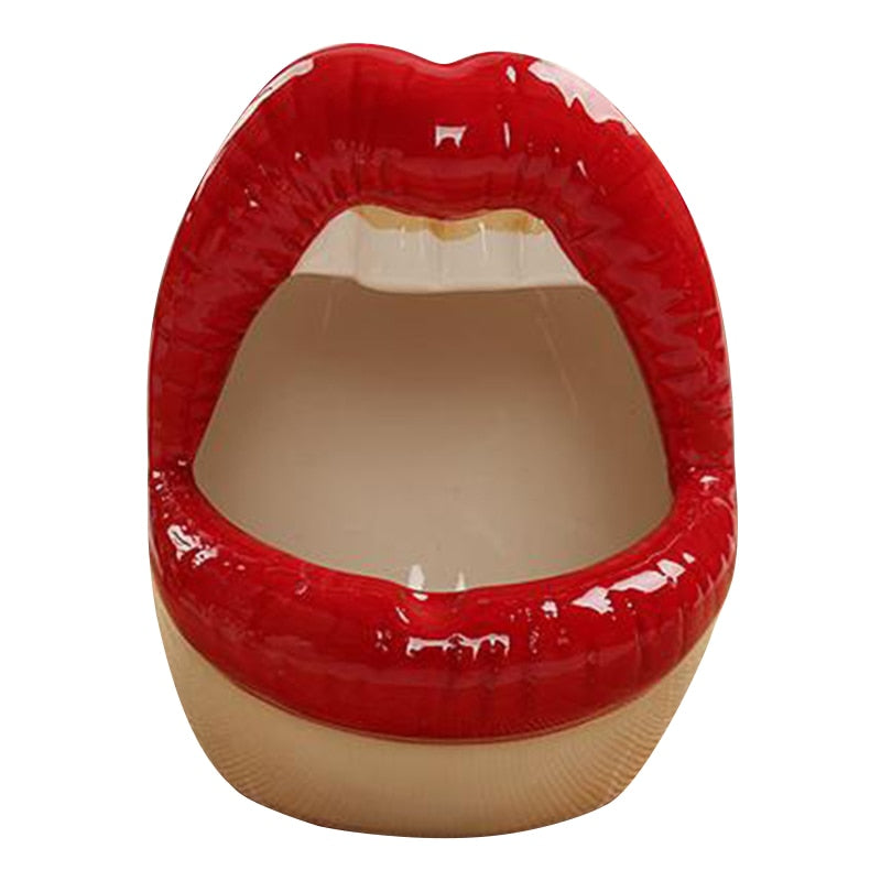 Cute Cartoon Ashtray Lips Ceramic Ashtray Creative Flower Pot Trendy Mouth Fashion Home Mini Send Boyfriend Gift