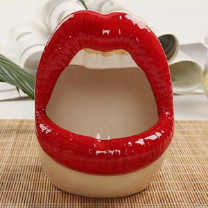 Cute Cartoon Ashtray Lips Ceramic Ashtray Creative Flower Pot Trendy Mouth Fashion Home Mini Send Boyfriend Gift