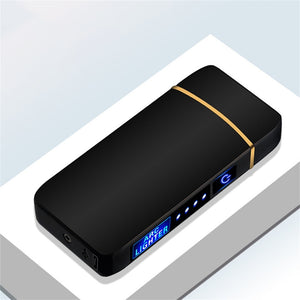 Double Arc Electric Lighter USB Charging Lihter Touch Control Portable Windproof Cigarette Lighters with LED Power Display