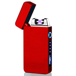 Electric Dual Arc Lighter USB Rechargeable Windproof Flameless Plasma Pulse Lighters For Cigarette Candle With LED Power Display