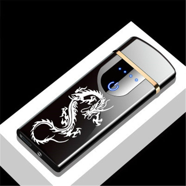 Electric Dual Arc Lighter USB Rechargeable Windproof Flameless Plasma Pulse Lighters With LED Power Display For Man Women Gifts