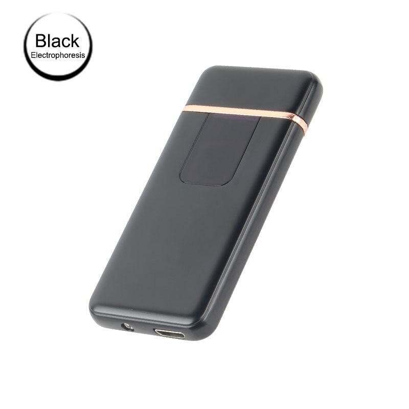 Fingerprint Induction USB Lighters Rechargeable Ultra-Thin Male Personality Plasma Flameless Electric Lighters Gadgets For Men