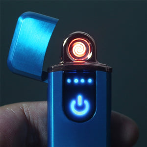 Fingerprint Induction USB Lighters Rechargeable Ultra-Thin Male Personality Plasma Flameless Electric Lighters Gadgets For Men