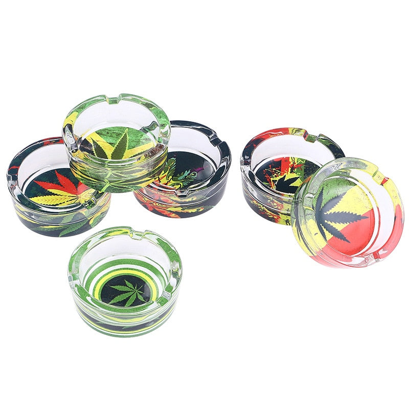 Glass Ashtray  Decorative Tray for Cigarette Ashtray Ash Holder 85MM Smoking Accessories