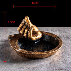 Hand Shaped Ashtray Creative Smoking Pipe Ashtray with Hand Personality Resin Ash Tray Cigarette Holder Phone Bracket Home Decor