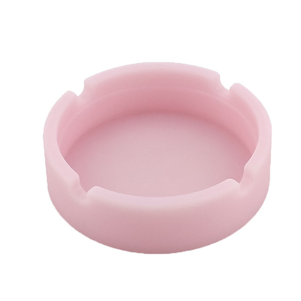 Multicolor Eco-friendly Silicone Soft Round Ashtray Ash Tray Holder Pluminous Portable Anti-scalding Cigarette Holder Hot New