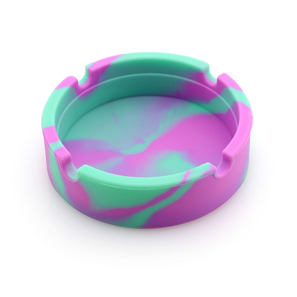 Multicolor Eco-friendly Silicone Soft Round Ashtray Ash Tray Holder Pluminous Portable Anti-scalding Cigarette Holder Hot New
