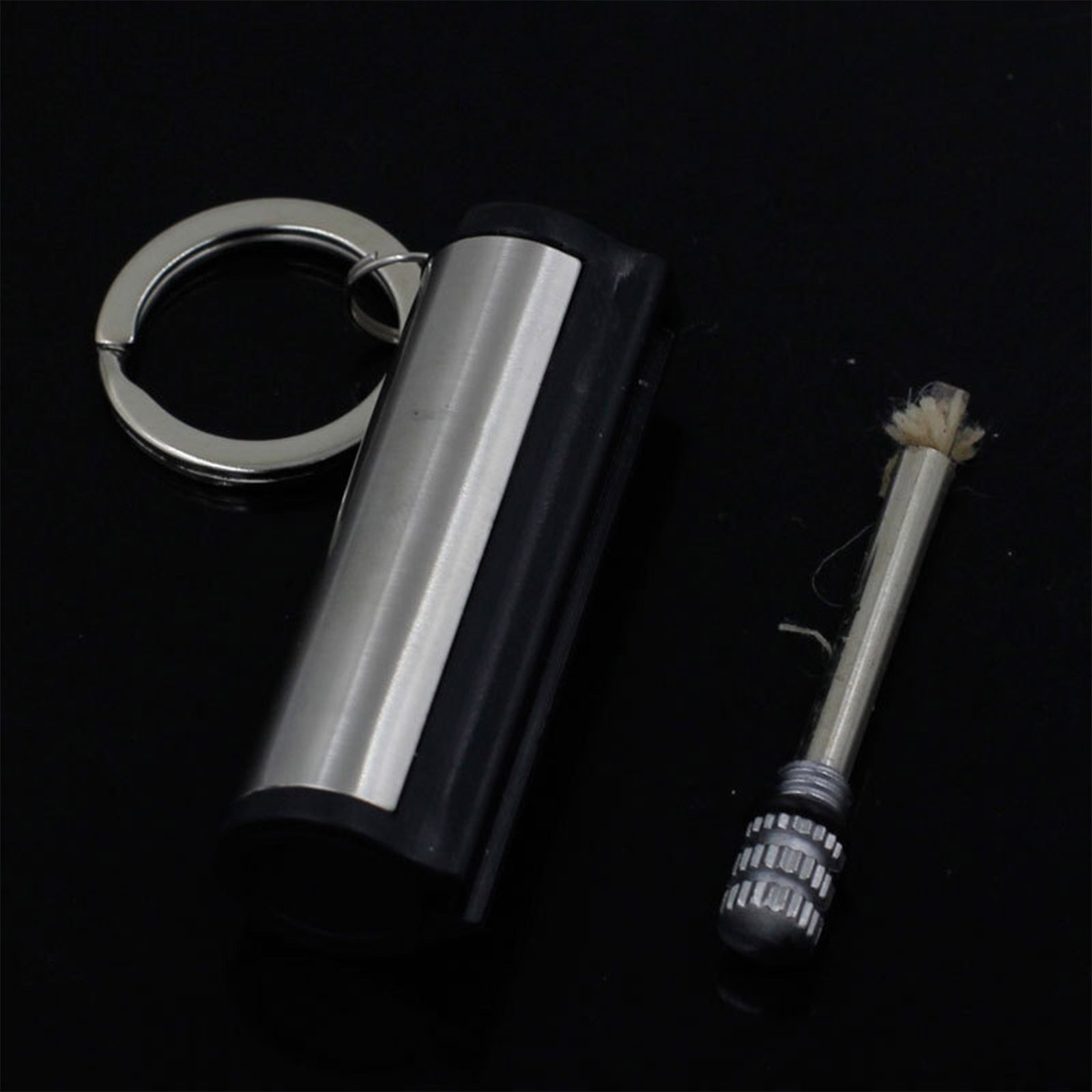 New Fire Metal Retro Matches Flint fire Outdoor Waterproof Portable Lighter Bottle Keychain With Containing Cotton Core