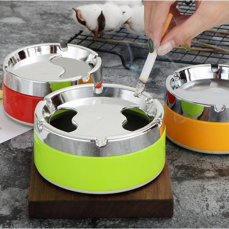 New Red Green Orange Detachable Rotatable Lid 360 Degree Free Rotation Stainless Steel Corrosion Resistance Cigarette Ashtrays