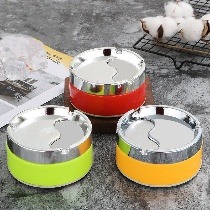 New Red Green Orange Detachable Rotatable Lid 360 Degree Free Rotation Stainless Steel Corrosion Resistance Cigarette Ashtrays