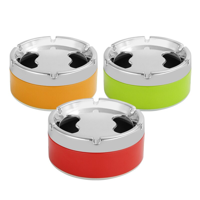 New Red Green Orange Detachable Rotatable Lid 360 Degree Free Rotation Stainless Steel Corrosion Resistance Cigarette Ashtrays