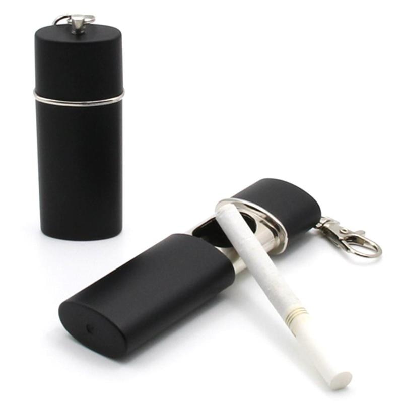 Office and Mall Creative Portable Mini Ashtray Simple ABS Cigarette Ash Holder Pocket Smoking Ash Tray with Lid Keychain