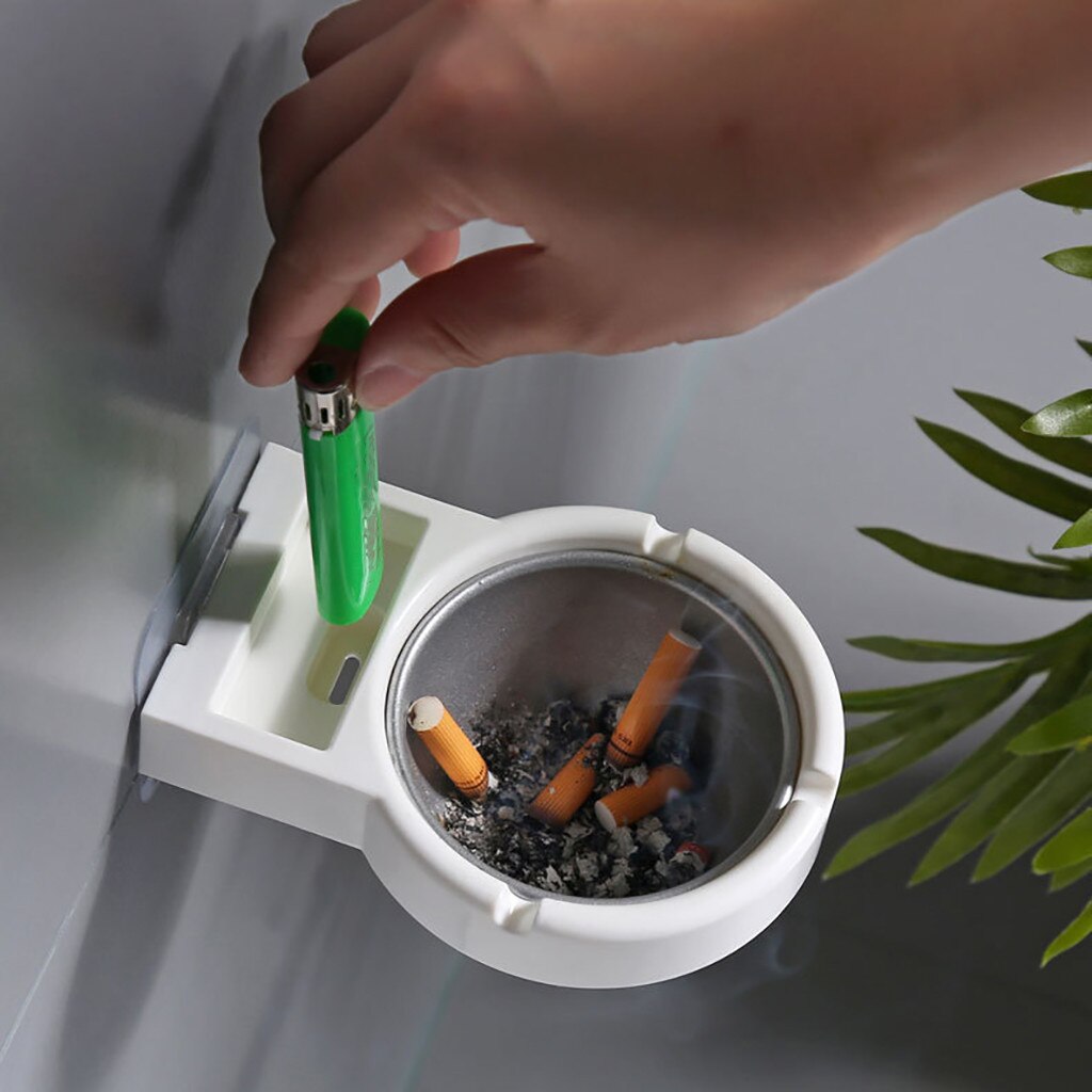 Portable Ashtray Wall Stainless Steel Pocket Smoke Holders Storage Cup Toilet Home Office Cigarette Garbage Tools Case Ashtrays