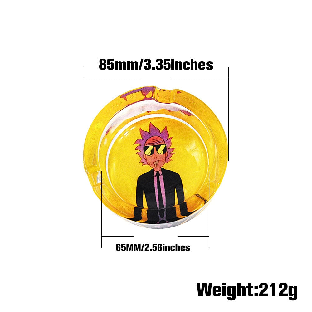 Premium Cartoon Glass Ashtray Handmade Cigarette Ash Holder 85MM Smoking Accessories Hotel Home Table Decoration