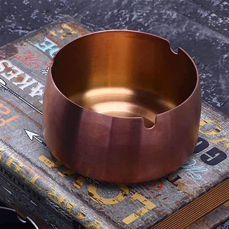 Stainless Steel Ashtray for Garden Terrace Balcony 4Colors Household 1Pcs Round Shape Cigar Ash Tray Cigarette Accessories