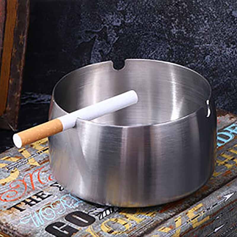 Stainless Steel Ashtray for Garden Terrace Balcony 4Colors Household 1Pcs Round Shape Cigar Ash Tray Cigarette Accessories