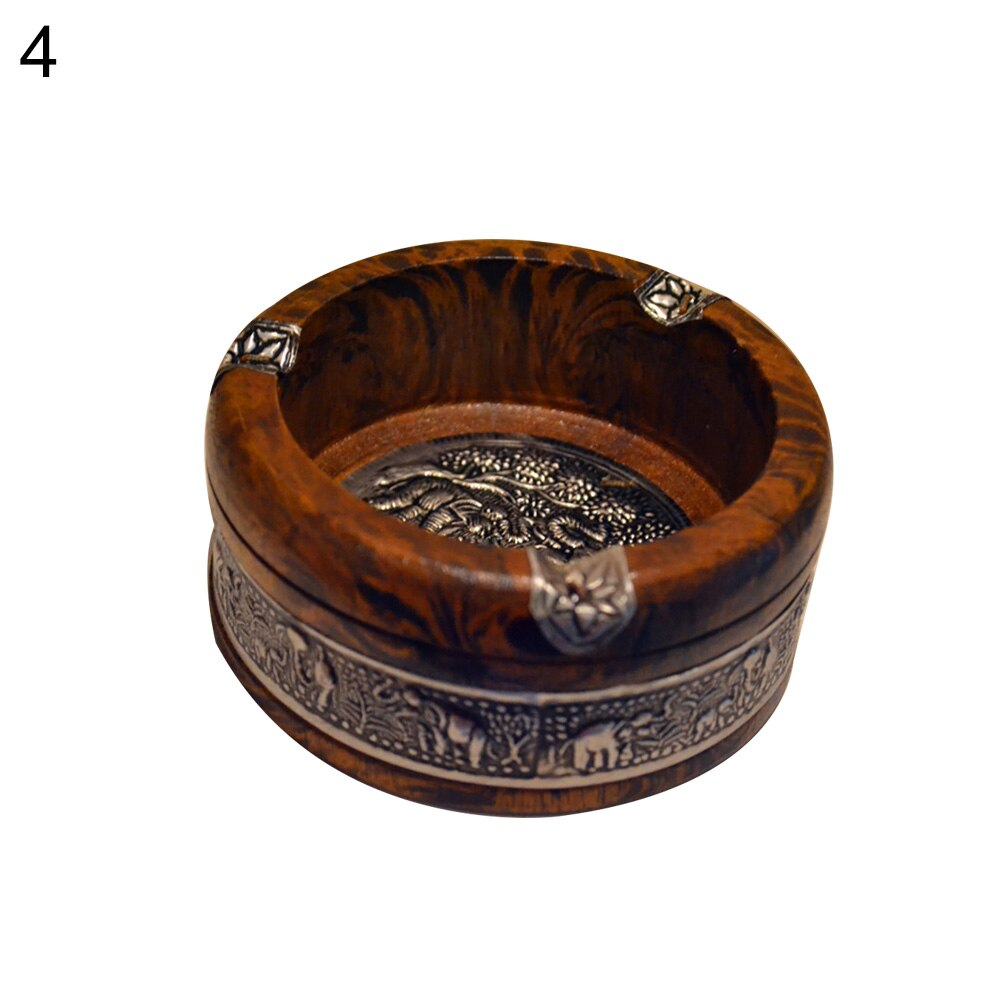 Vintage Wood Ashtray Tray Handmade Smoking Tobacco Ashtray Ash Tray Case for Home Smoking