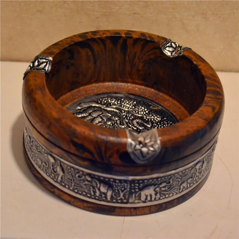 Vintage Wood Ashtray Tray Handmade Smoking Tobacco Ashtray Ash Tray Case for Home Smoking