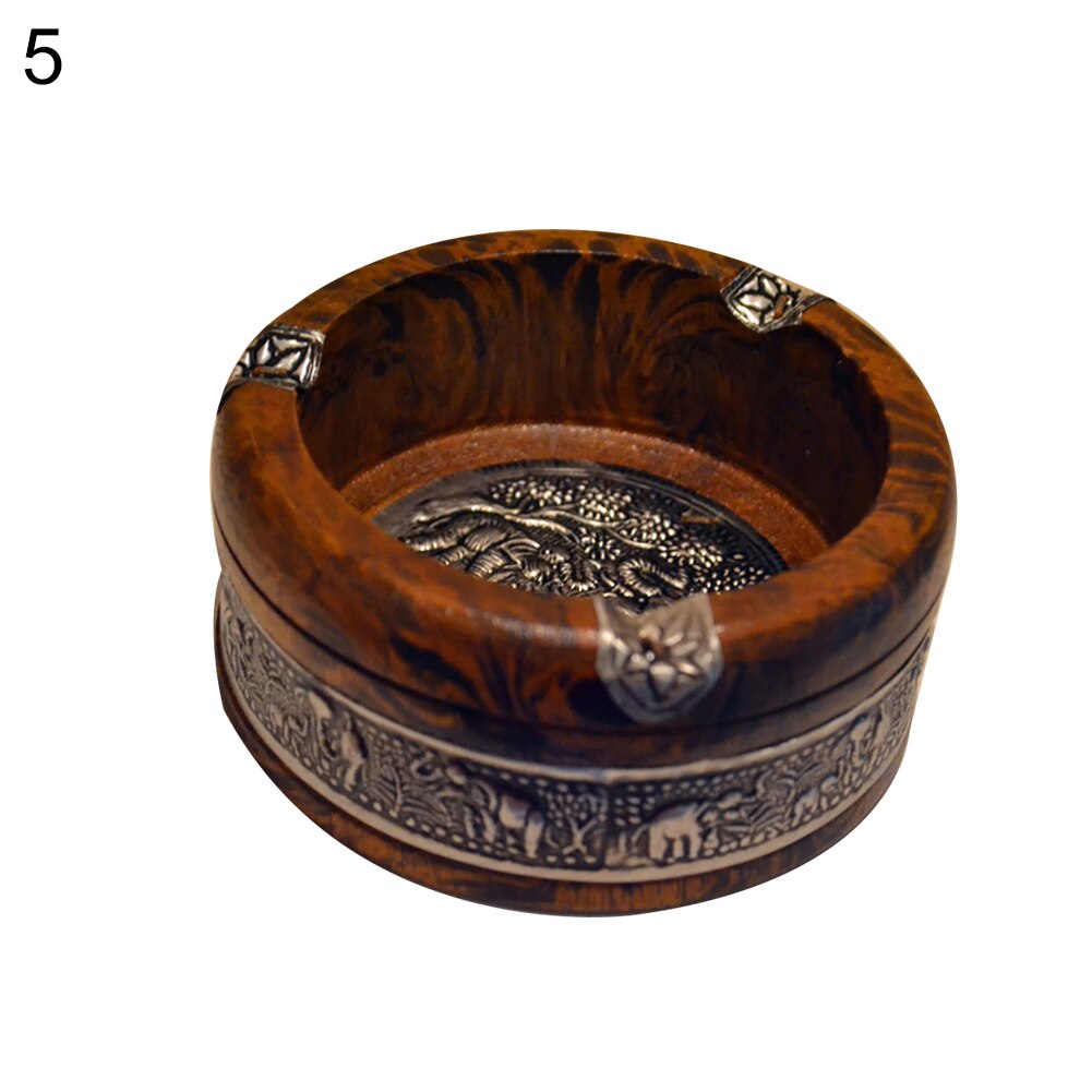 Vintage Wood Ashtray Tray Handmade Smoking Tobacco Ashtray Ash Tray Case for Home Smoking